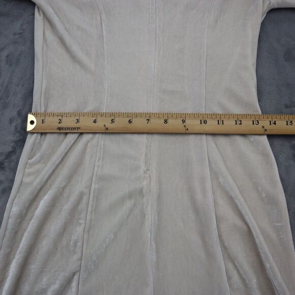 Rehab Shorts Women Small Beige Casual Romper Long Sleeve Velour One Piece Outfit - Picture 5 of 16